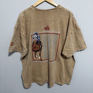 Kentucky Derby 133 Shirt Mens 2XL Short Sleeve Past Winners Knit Brown